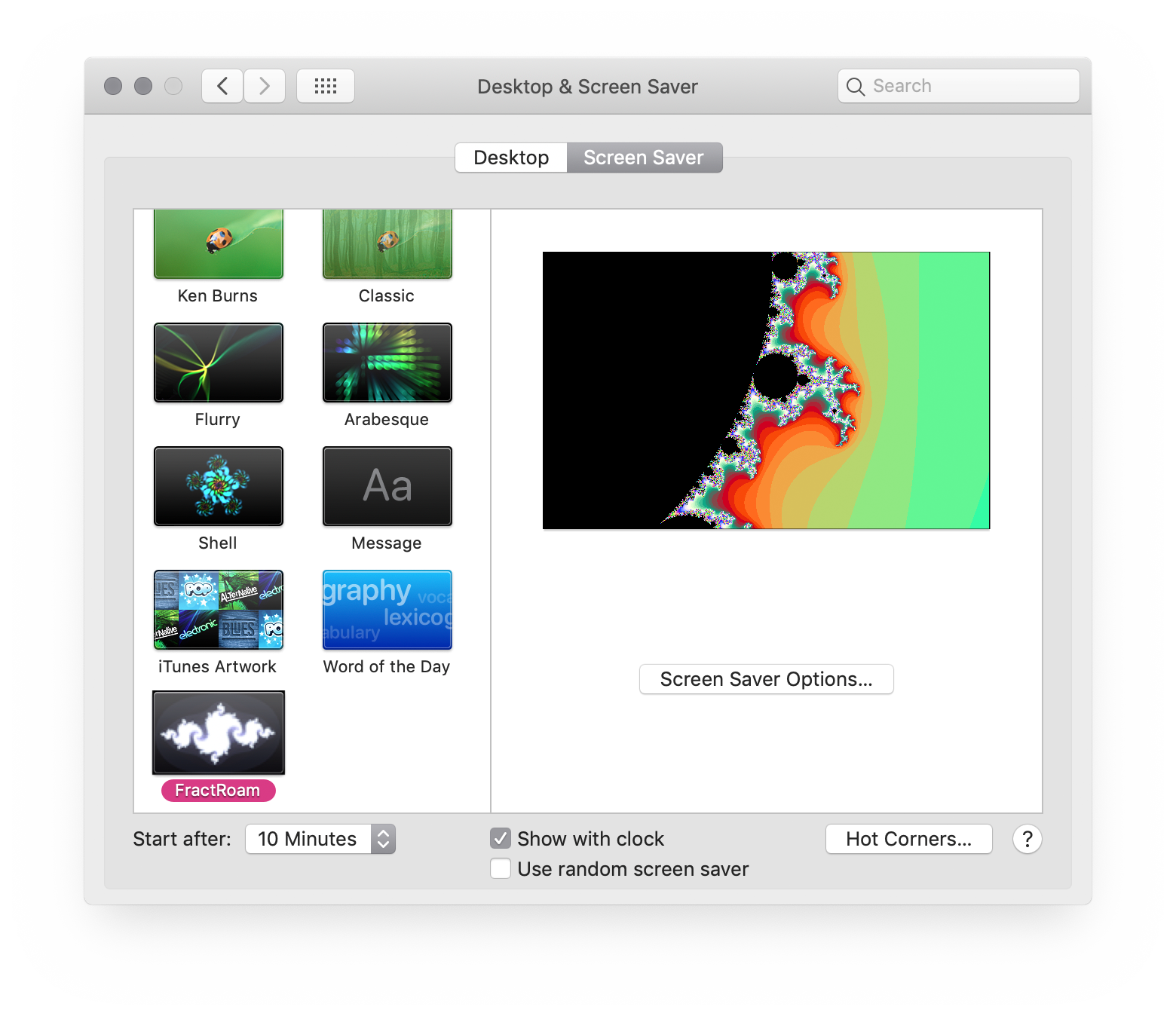 MacOS Desktop & Screen Saver Settings